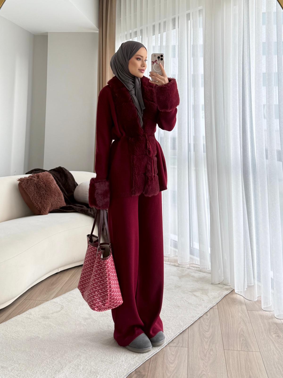 Kürklü triko takım