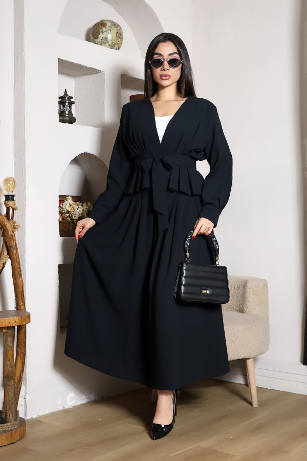 KEMER DETAYLI BLUZ ETEK TAKIM