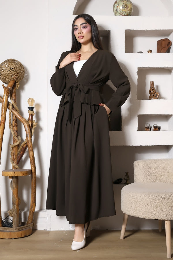 KEMER DETAYLI BLUZ ETEK TAKIM