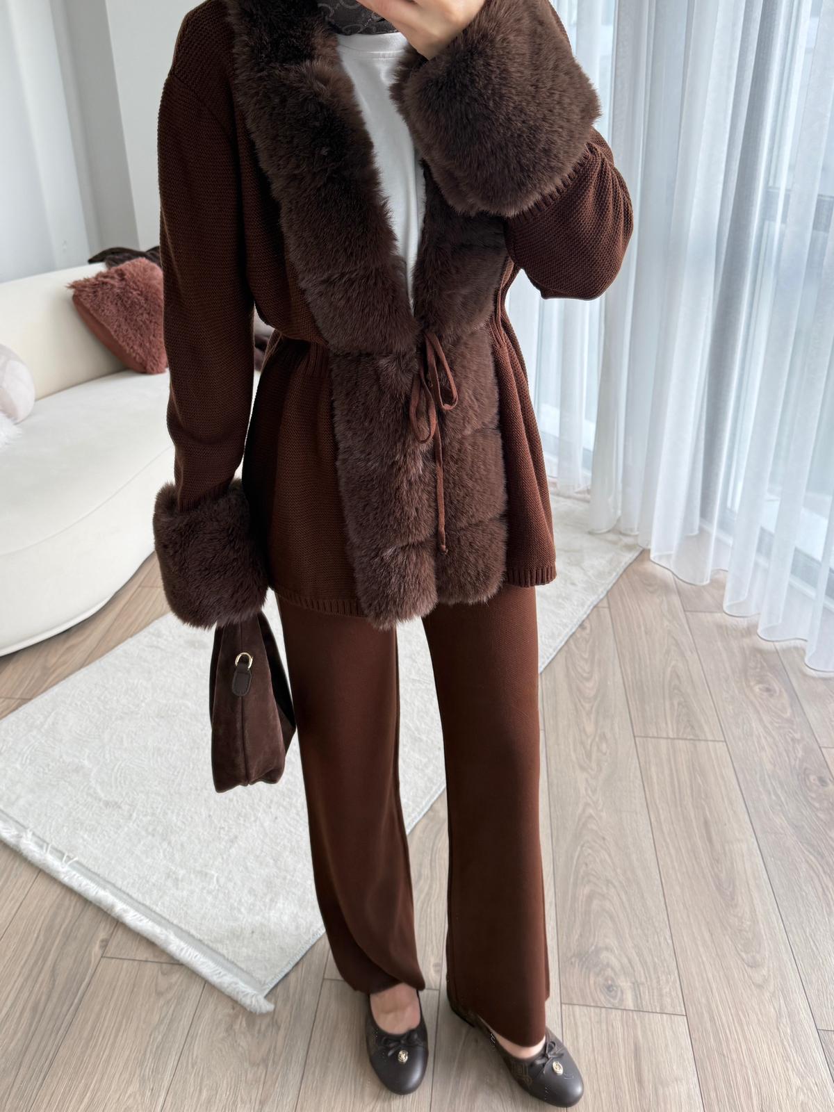 Kürklü triko takım