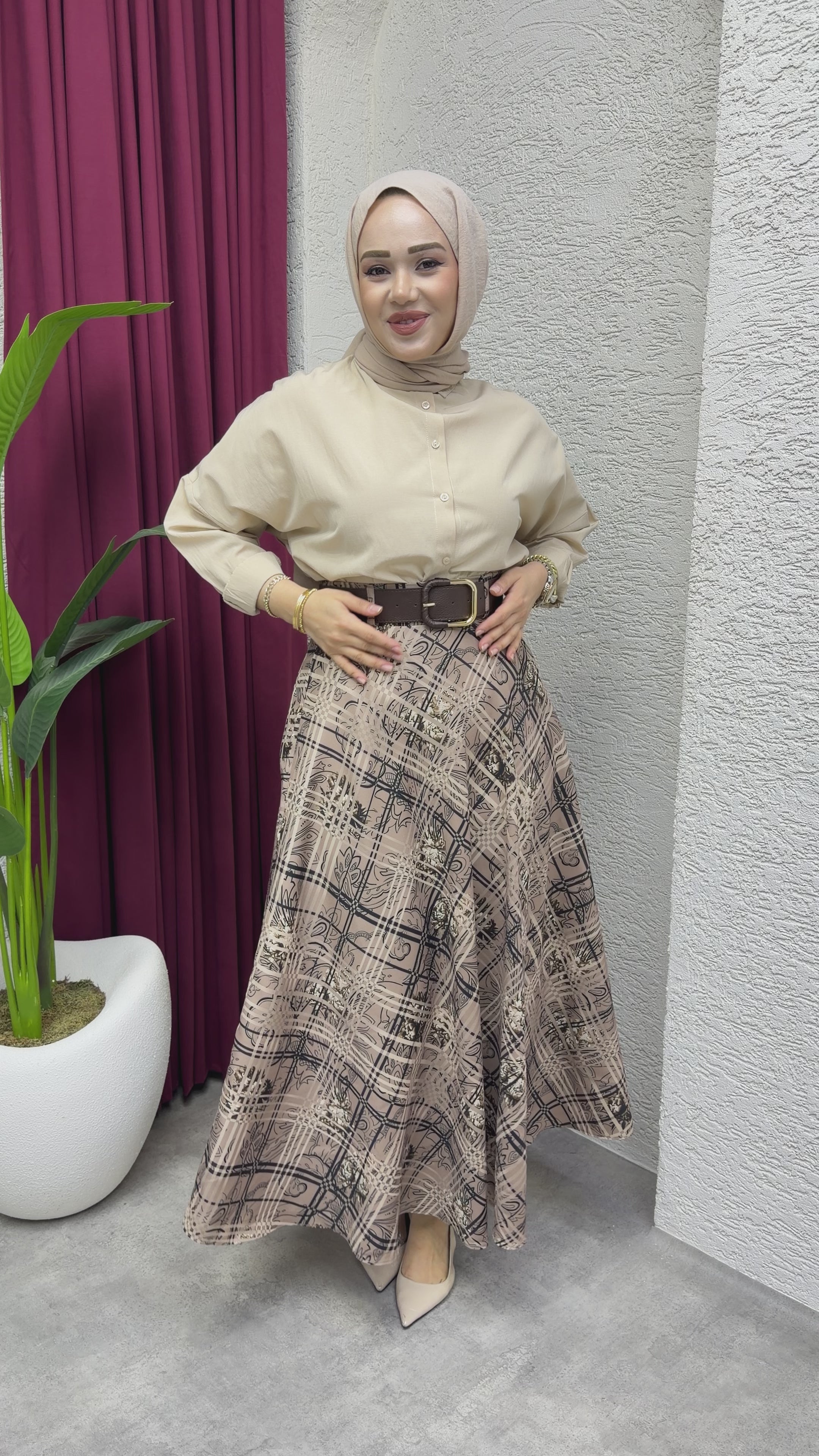 zr saten ekose kahve etek