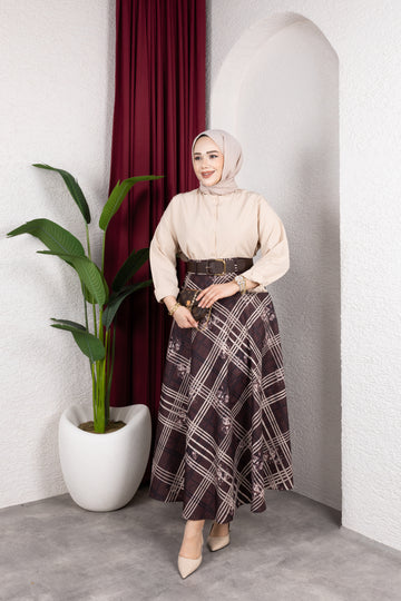 zr saten ekose kahve etek