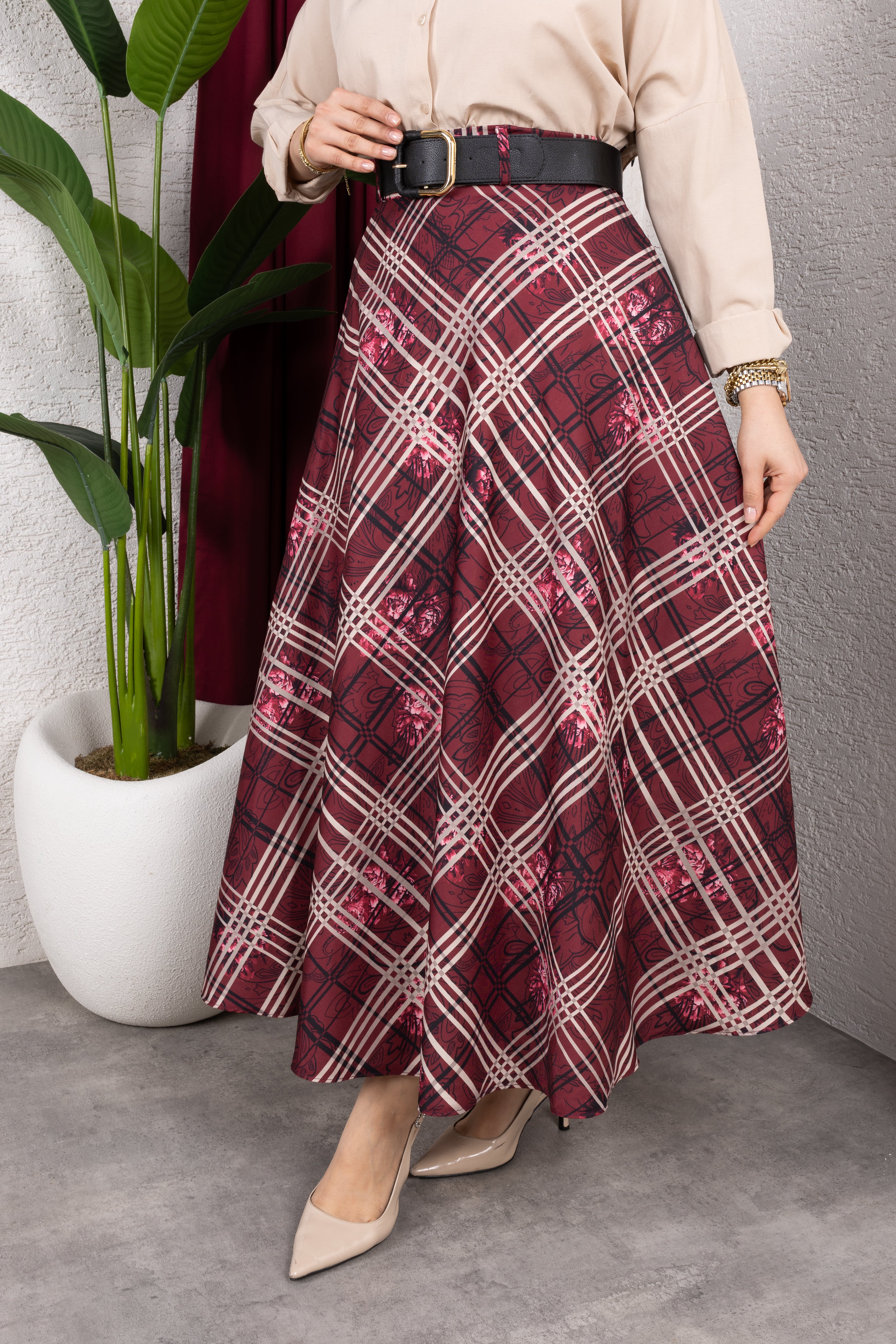 ZR SATEN BORDO EKOSE ETEK