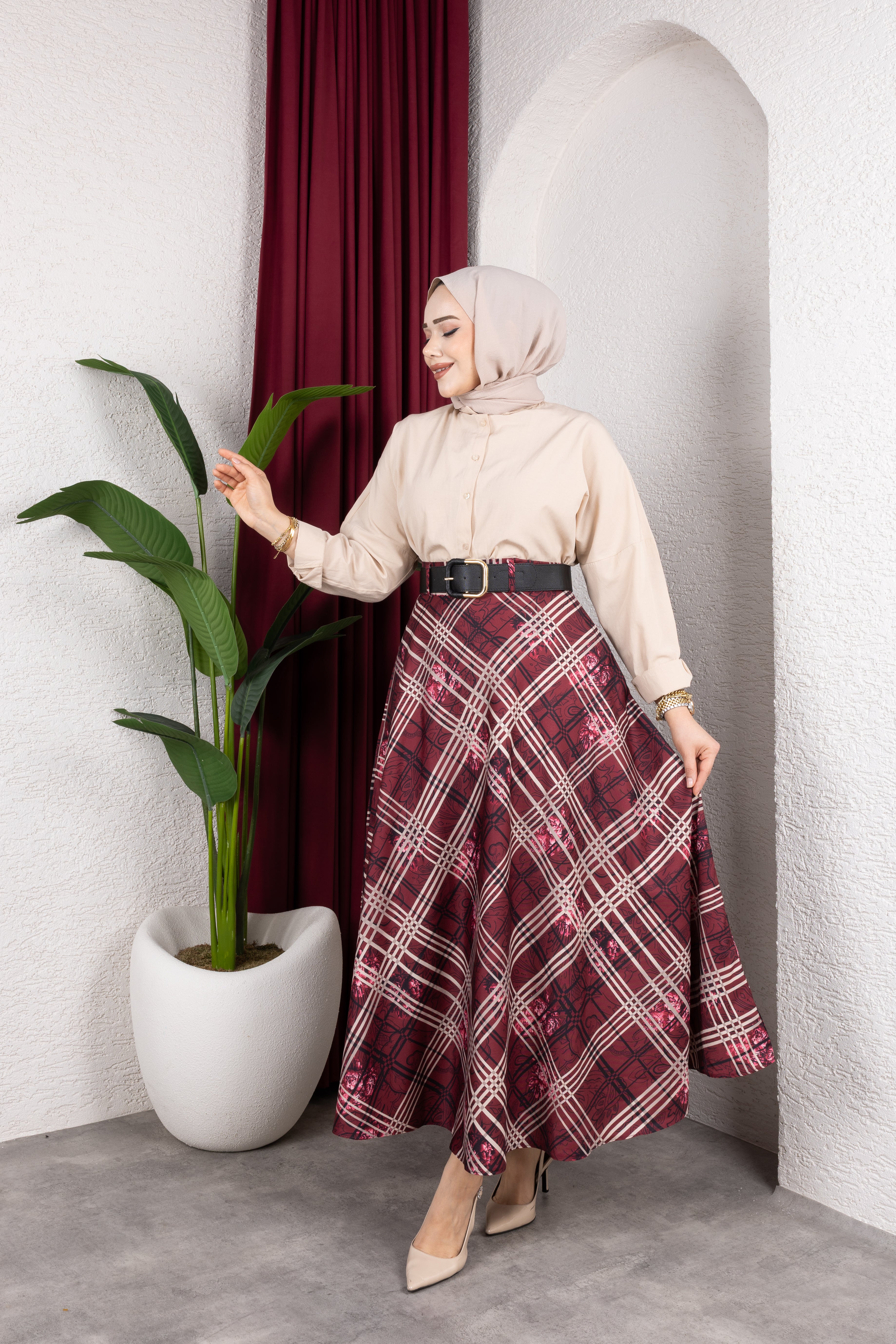 ZR SATEN BORDO EKOSE ETEK