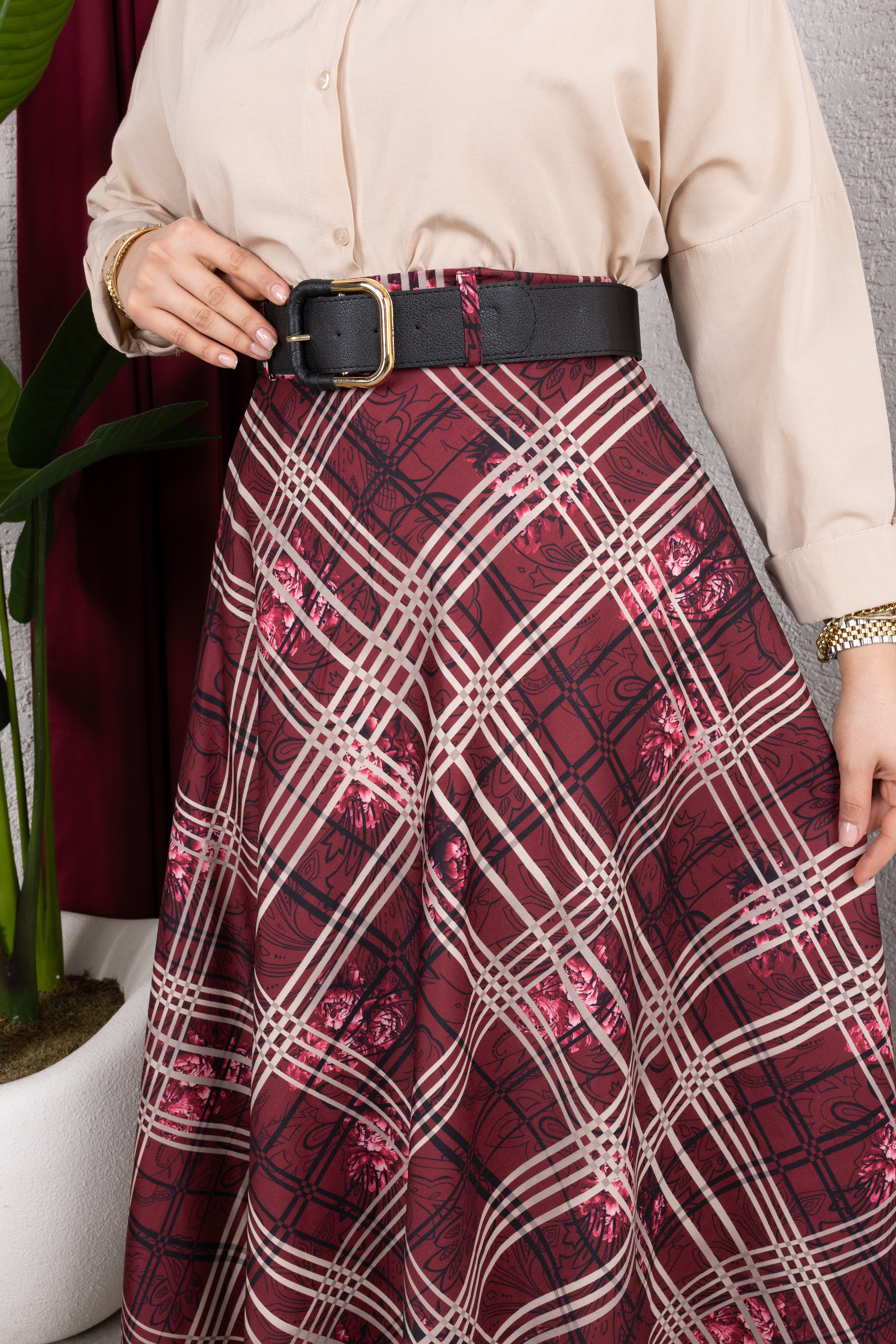 ZR SATEN BORDO EKOSE ETEK